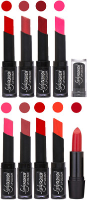 

Lady Fashion 9 Colors Creamy Matte Rythm Lipsticks Set for Daily Use 016(Tametto Red, Hot Pink Red, Dark Pink Magenta, Mauve Tametto Red, Brick Orange)