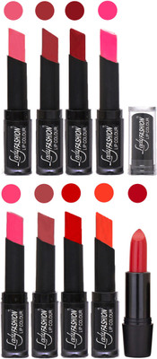 

Lady Fashion 9 Colors Creamy Matte Rythm Lipsticks Set for Daily Use 032(Baby Pink, Redish Maroon Red, Dark Pink Magenta, Mauve Tametto Red, Brick Orange)