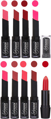 

Lady Fashion 9 Colors Creamy Matte Rythm Lipsticks Set for Daily Use 034(Baby Pink, Redish Maroon Red, Dark Pink Magenta, Mauve Pink, Maroon)