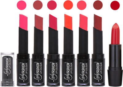 

Lady Fashion Lipsticks Set - 7 Fashionable Colors/Long Lasting with Rythm Lip Color 83(Magenta, Mauve, Dark Magenta, Hot Orange, Pink, Maroon)