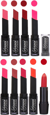 

Lady Fashion 9 Colors Creamy Matte Rythm Lipsticks Set for Daily Use 033(Baby Pink, Redish Maroon Red, Dark Pink Magenta, Mauve Dark Magenta, Hot Orange)