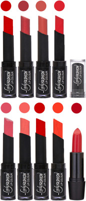 

Lady Fashion 9 Colors Creamy Matte Rythm Lipsticks Set for Daily Use 009(Tametto Red, Hot Pink Nude, Orange Mauve, Peach Tametto Red, Brick Orange)