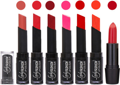 

Lady Fashion Lipsticks Set - 7 Fashionable Colors/Long Lasting with Rythm Lip Color 56(Nude, Orange, Red, Dark Pink, Tametto Red, Brick Orange)