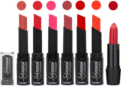 

Lady Fashion Lipsticks Set - 7 Fashionable Colors/Long Lasting with Rythm Lip Color 59(Nude, Orange, Magenta, Mauve, Tametto Red, Brick Orange)