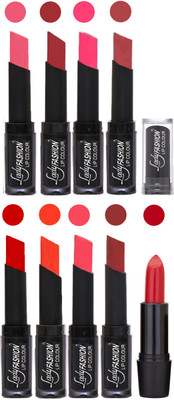 

Lady Fashion 9 Colors Creamy Matte Rythm Lipsticks Set for Daily Use 036(Baby Pink, Redish Maroon Magenta, Mauve Tametto Red, Brick Orange Pink, Maroon)
