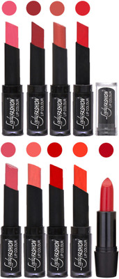

Lady Fashion 9 Colors Creamy Matte Rythm Lipsticks Set for Daily Use 025(Baby Pink, Redish Maroon Nude, Orange Mauve, Peach Tametto Red, Brick Orange)