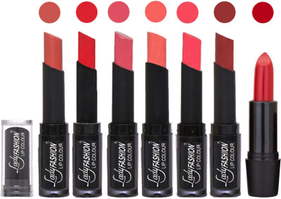 

Lady Fashion Lipsticks Set - 7 Fashionable Colors/Long Lasting with Rythm Lip Color 54(Nude, Orange, Mauve, Peach, Pink, Maroon)