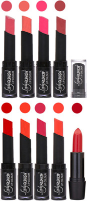 

Lady Fashion 9 Colors Creamy Matte Rythm Lipsticks Set for Daily Use 051(Mauve, Peach Magenta, Mauve Tametto Red, Brick Orange Dark Magenta, Hot Orange)