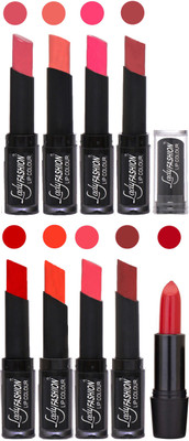 

Lady Fashion 9 Colors Creamy Matte Rythm Lipsticks Set for Daily Use 052(Mauve, Peach Magenta, Mauve Tametto Red, Brick Orange Pink, Maroon)