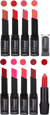 

Lady Fashion 9 Colors Creamy Matte Rythm Lipsticks Set for Daily Use 041(Nude, Orange Mauve, Peach Red, Dark Pink Pink, Maroon)