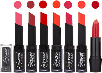 

Lady Fashion Lipsticks Set - 7 Fashionable Colors/Long Lasting with Rythm Lip Color 47(Baby Pink, Redish Maroon, Tametto Red, Brick Orange, Dark Magenta, Hot Orange)
