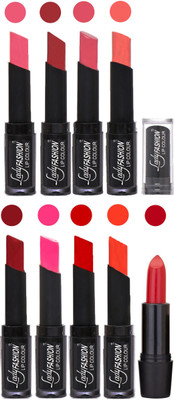 

Lady Fashion 9 Colors Creamy Matte Rythm Lipsticks Set for Daily Use 029(Baby Pink, Redish Maroon Mauve, Peach Red, Dark Pink Tametto Red, Brick Orange)