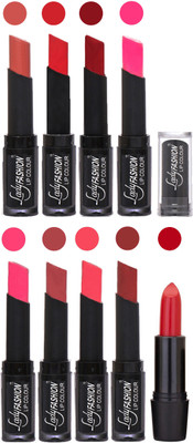 

Lady Fashion 9 Colors Creamy Matte Rythm Lipsticks Set for Daily Use 044(Nude, Orange Red, Dark Pink Magenta, Mauve Pink, Maroon)
