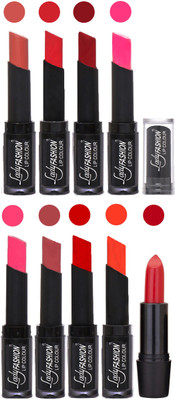 

Lady Fashion 9 Colors Creamy Matte Rythm Lipsticks Set for Daily Use 042(Nude, Orange Red, Dark Pink Magenta, Mauve Tametto Red, Brick Orange)