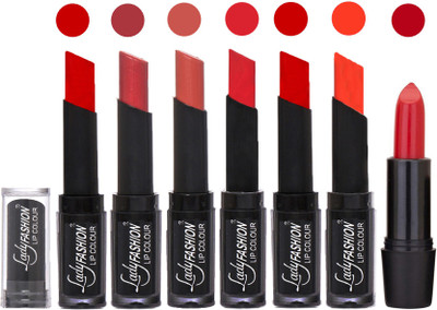 

Lady Fashion Lipsticks Set - 7 Fashionable Colors/Long Lasting with Rythm Lip Color 11(Tametto Red, Hot Pink, Nude, Orange, Tametto Red, Brick Orange)