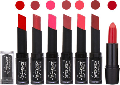 

Lady Fashion Lipsticks Set - 7 Fashionable Colors/Long Lasting with Rythm Lip Color 25(Tametto Red, Hot Pink, Magenta, Mauve, Pink, Maroon)
