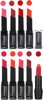 

Lady Fashion 9 Colors Creamy Matte Rythm Lipsticks Set for Daily Use 037(Baby Pink, Redish Maroon Tametto Red, Brick Orange Dark Magenta, Hot Orange Pink, Maroon)