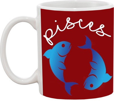 

Ashvah Pisces Zodiac Sign Ceramic Mug(350 ml), White