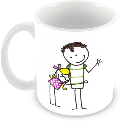 

Tuelip Printed Best sketch of I love My Brother mug for Tea And Coffee 350 ml Ceramic Mug(350 ml), Multicolor