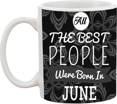

Ashvah The Best People Are Born in June Ceramic Mug(350 ml), White