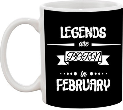 

Ashvah Legends are Born in February Ceramic Mug(350 ml), White