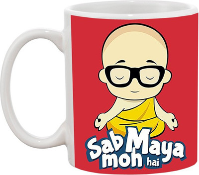 

Ashvah Sab Maya Moh Hai Ceramic Mug(350 ml), White