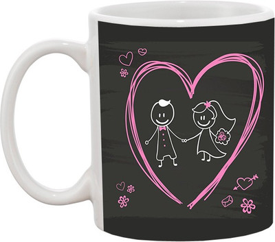 

Ashvah Loves 843 Ceramic Mug(350 ml), White