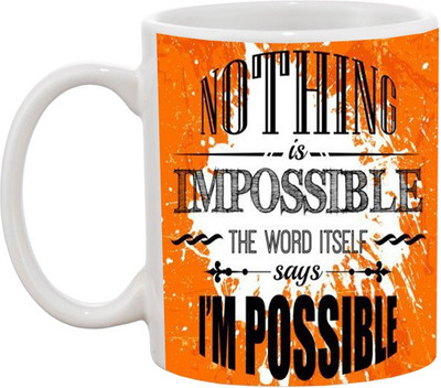 

Ashvah Nothing Impossible 846 Ceramic Mug(350 ml), White