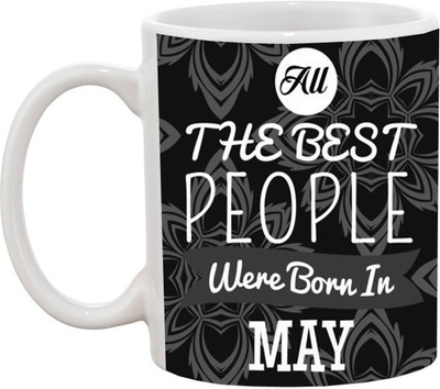 

Ashvah The Best People Are Born in May Ceramic Mug(350 ml), White