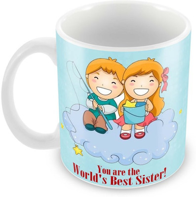 

Tuelip Printed of You Are The World Best Sister ! mug for Tea And Coffee 350 ml Ceramic Mug(350 ml), Multicolor