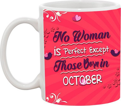 

Ashvah Woman Born in October Ceramic Mug(350 ml), White
