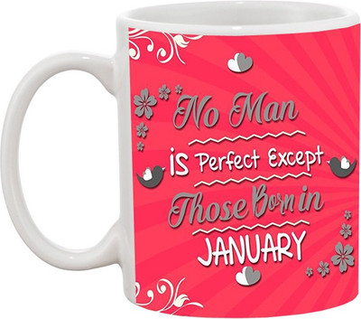 

Ashvah Man Born in January Ceramic Mug(350 ml), White