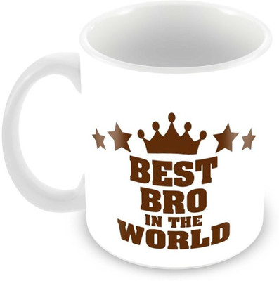

Tuelip Printed " Best Bro In The World "mug for Tea And Coffee 350 ml Ceramic Mug(350 ml), Multicolor