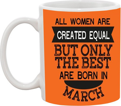 

Ashvah Woman Born in March Ceramic Mug(350 ml), White