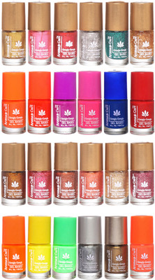Aroma Care Shiny and Modern Glitter Nail Polish Combo 015 Multicolor(Pack of 24)