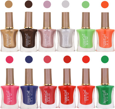 

Aroma Care Long Lasting Quick Dry Nail Polish Wholesale Combo 030 Multicolor,(Pack of 12)