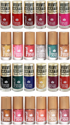 

Aroma Care Velvet Matte and Glitter Nail Paint Combo Set 09 Multicolor(Pack of 12)