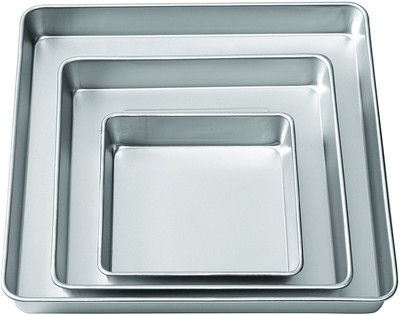 

wilton Square Baking Pan 8 cm diameter(Aluminium, Non-stick), Silver