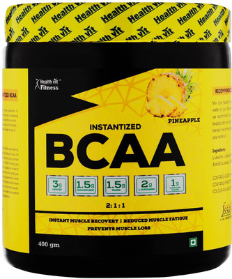 

HealthVit Fitness BCAA 6000, 400g Pine apple Powder Pre/Post Workout Supplement BCAA(400 g, Pineapple)