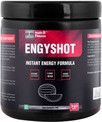 

HealthVit Fitness Engyshot Instant Energy Drink 340gm Powder (Watermelon Flavour) Energy Bars(340 g, orange)