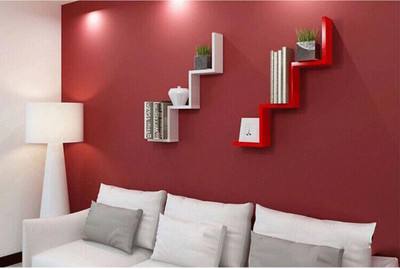 

Ganeshaas Dual Tone Set of 2 W Shaped Red n White Zig Zag Floating Racks MDF Wall Shelf(Number of Shelves - 2, Red, White)