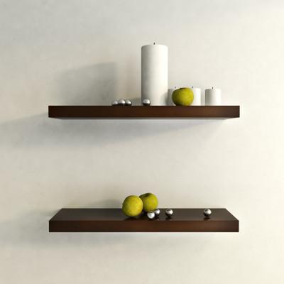 

Qesyas Set of 2 Floating Wall Shelf MDF Wall Shelf(Number of Shelves - 2, Brown)