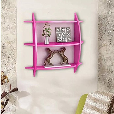 

Qesyas 3 Tier wall shelf MDF Wall Shelf(Number of Shelves - 1, Pink)