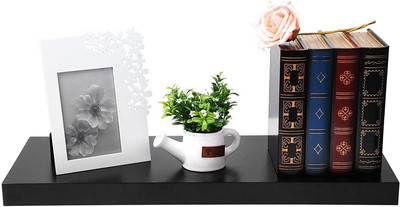 

Qesyas Single Floating wall shelf MDF Wall Shelf(Number of Shelves - 1, Black)