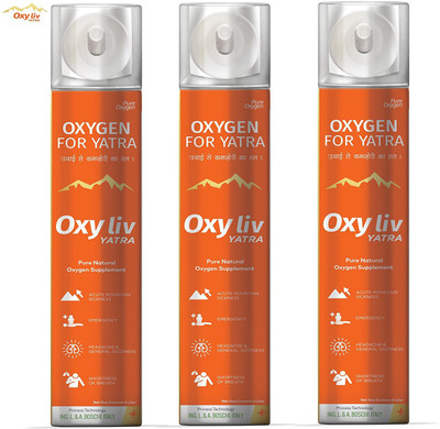 

OXY liv Oxygen For Yatra PACK of 3 oxygen cans Respiratory Exerciser(Pack of 3)