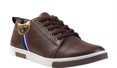

JK Port Men New Casual Faux Leather Sneakers For Men(Brown