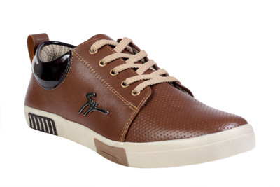 

JK Port Men New Casual Faux Leather Sneakers For Men(Tan