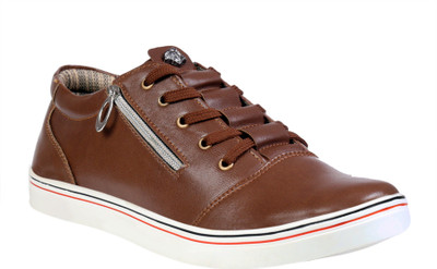 

JK Port Men New Casual Faux Leather Sneakers For Men(Brown