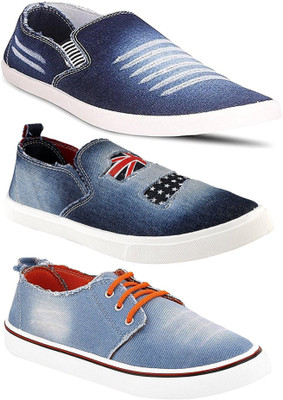

Clymb Men's combo pack of 3 Loafers With Sneakers Sneakers For Men(Multicolor, Blue
