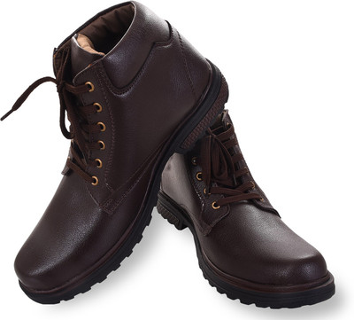 

ROAD STAG Men's High-Top Synthetic leather Casual Boots (Brown) Boots For Men(Black